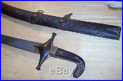 Antique Middle Eastern Shamshir Sword With Scabbard All Original And Beauty