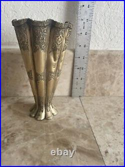 Antique Middle Eastern Silver Vase Islamic Hand Chased Engraved