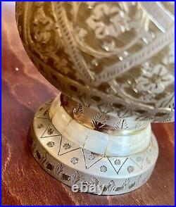 Antique Middle Eastern bronze vase with mother of pearl inlay See Pics 4 Appraisal