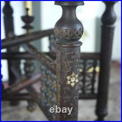 Antique Moorish Folding Side Coffee Mashrabiya Table Brass Tray Liberty Style