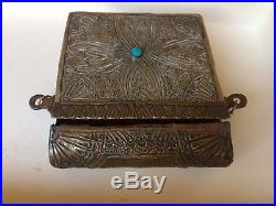 Antique Moroccan Berber Copper Silver Metal Prayer Amulet Box