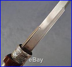 Antique Moroccan Maghrebi Arabic Dagger Jambiya Islamic Koummya In Silver