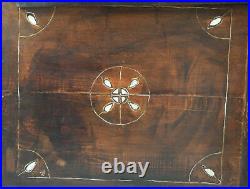 Antique Moroccan Wood Chest, Middle Eastern Trunk, Mother of Pearl Inlaid Box