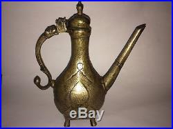 Antique Mughal Indian Bronze Chased Ewer