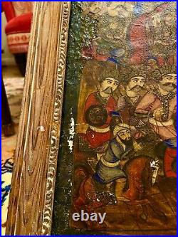 Antique Museum Quality Persian Islamic Qajar Safavid Eastern Papiermache Panel