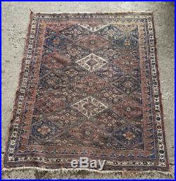 Antique Nice Worn Patina Traditionally Middle Eastern rug Oriental 132.5 x 163cm