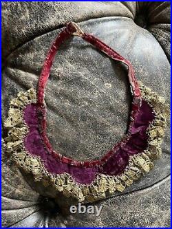 Antique OTTOMAN Zardozi Embroidered Velvet Necklace