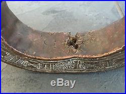 Antique Old Ancient Pair Of Persian Islamic Middle Eastern Bronze Cuff Braclets