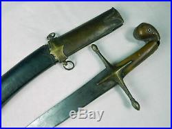 Antique Old Middle East Islamic Turkish Shamshir Pala Kilij Sword with Scabbard