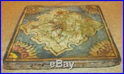 Antique Oriental Persian Middle Eastern Tile with Floral Motif