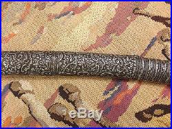 Antique Orientalist Arab Original Silver Ottoman Yatagan Sword