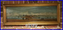 Antique Original Oil Painting Middle Eastern Desert Scene Signed Pascal GC