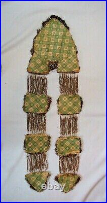 Antique Ottoman Empire metallic thread embroidered applique textile Wall Hanging