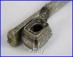 Antique Ottoman Islamic, Silver Pen case, Divit, 18th/19th c. Turkey