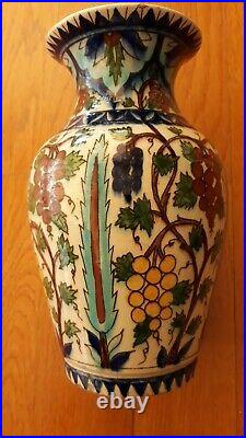 Antique Ottoman Middle East Greek Kutahya Ceramic Vase Islamic Pottery Jar Iznik