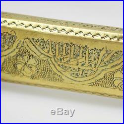 Antique Ottoman'Qalamdan Divit', Brass Travel Pen/ Ink Case
