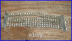 Antique Ottoman Turk Era 925 Clasp Silver Art Deco Filigree Bracelet
