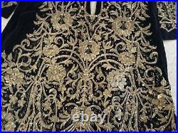 Antique Ottoman Turkish Heavily Metallic Hand Embroidered Bridal Dress