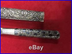 Antique Ottoman Turkish Persian Russian Caucasian Balkan Silver Dagger No Sword
