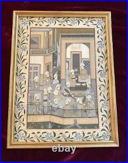 Antique Painting Persian Art Hand Painted Paper Miniature Gold Illuminated Qajar