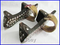 Antique Pearl inlaid OTTOMAN Pair Clogs Turkish Woman Hamam Shoes Naln Sandals