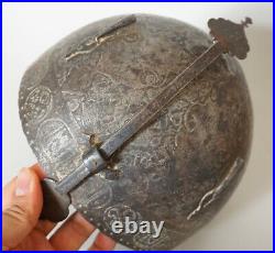 Antique Perisan Ottoman Turkish Islamiccalligraphy Khula Khud Helmet 19th