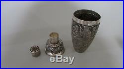 Antique Persian 84 Silver Cocktail Shaker set Withcups Isfahan 938 gram sanatipour