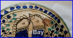 Antique Persian Hand Painted Ceramic Beehive Cover Scarce Islamic Folk Art (1/2)