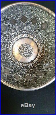 Antique Persian Indian Silver Bowl Islamic Moghul period