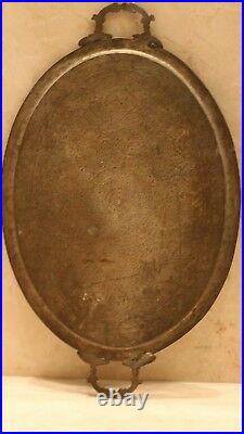 Antique Persian Isfahan Rare Large Hand Made brass Copper islamic Tray 19 th c