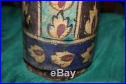 Antique Persian Islamic Middle Eastern Pottery Bottle Vase Primitive Painted