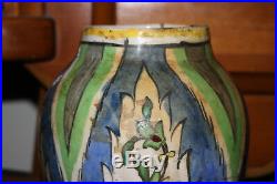 Antique Persian Islamic Middle Eastern Pottery Vase-Primitive Painted Colors