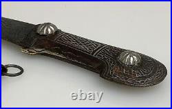 Antique Persian Islamic Silver Inlaid Dagger and Scabbard 80015