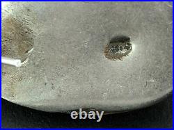 Antique Persian Islamic Sterling Silver Citrine Gems Drop/Dang Large Earrings