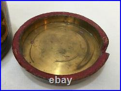 Antique Persian Middle East Lacquer Barrel Shaped Box for Henna or Tobacco, 6 T