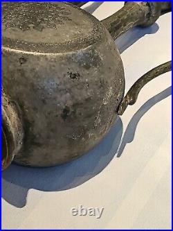 Antique Persian/Middle Eastern Hand Etched silvered Copper Water Jug Ewer F/ship