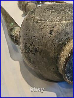 Antique Persian/Middle Eastern Hand Etched silvered Copper Water Jug Ewer F/ship