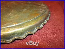 Antique Persian Middle Eastern Tinned Copper Tray