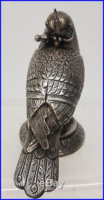 Antique Persian Ottoman Chinese Middle Eastern Heavy Silver Dove Bird Figure