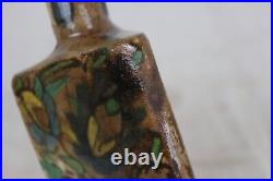 Antique Persian Qajar Iznik Turkish Style Lead Glazed Faience Triangular Bottle