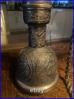 Antique Persian Silver HOOKAH decorative Piece. Islamic Art