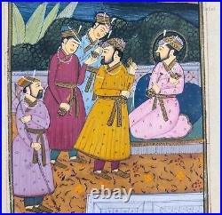 Antique Persian Turkish Indian Miniature Painting Middle East Illuminated Page