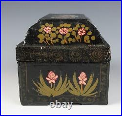 Antique Persian or Indian Papier Mache Lacquer Box Hand Painted Indo Islamic