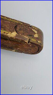 Antique Qajar Arabic Islamic Pen Box, Lacquer Paper Mache