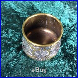 Antique Qajar Brass Damascus Pot with Inlaid Silver Islamic Nasta Liq Script