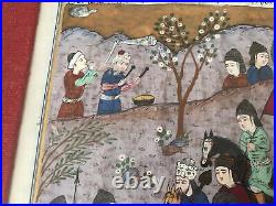 Antique Rostam Rustam Middle East Miniature art folio painting Shahnameh Persian