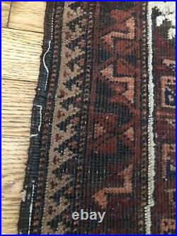 Antique Rug Middle Eastern Baluchistan Wool 3 X 5