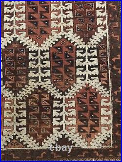 Antique Rug Middle Eastern Baluchistan Wool 3 X 5