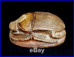 Antique Scarab Egyptian Ancient Bead Stone Carved Amulet Antique Nile Mummy art