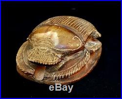 Antique Scarab Egyptian Ancient Bead Stone Carved Amulet Antique Nile Mummy art